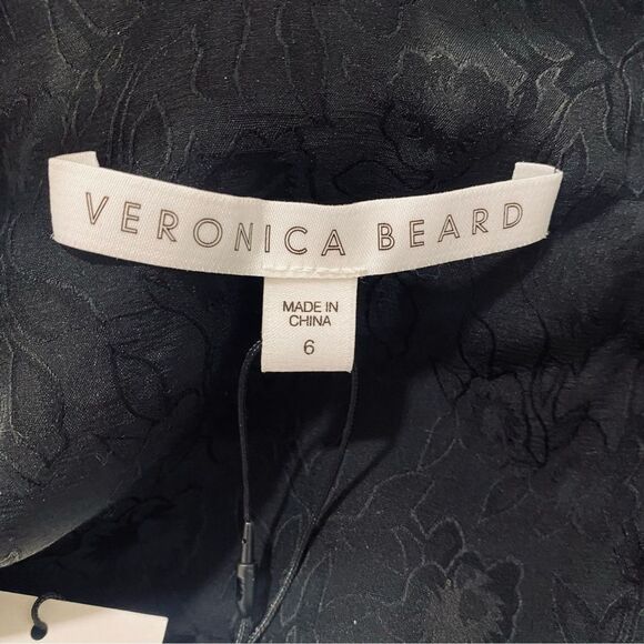 NEW Veronica Beard 6 Black Worth Silk Burnout Gothic Timeless Classic Blouse Top - Picture 10 of 16